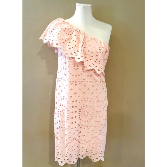 LOFT Dresses & Skirts - LOFT light pink eyelet one shoulder dress